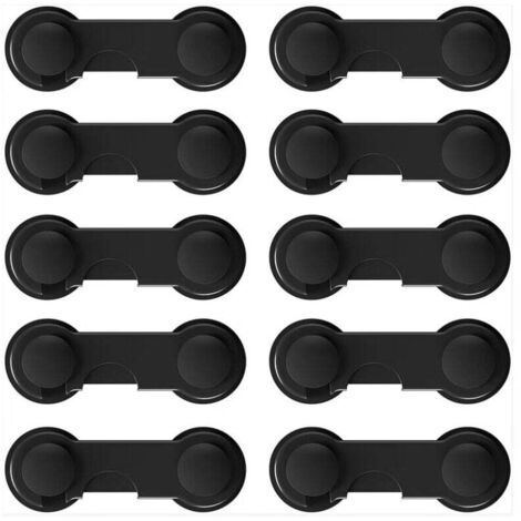 [Paquete de 10] Cerraduras de seguridad para niños para puertas de gabinetes, prácticas cerraduras de seguridad para cajones de bebés con adhesivo fuerte para gabinetes, refrigeradores e inodoros