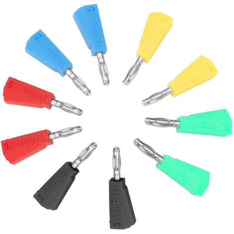 Paquete de 10 conectores banana niquelados para altavoces P3002 de 4 mm con terminal de prueba.