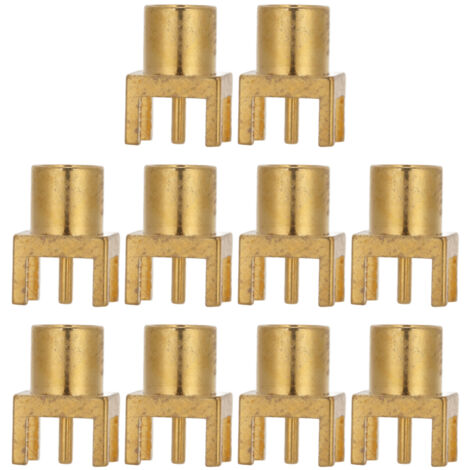 Paquete de 10 conectores hembra MCX para soldar en placas de circuitos impresos, 4 pines, material OFC, 50 ohmios.