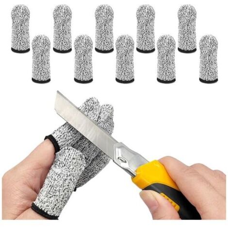 Paquete de 10 dedales reutilizables para el trabajo, antideslizantes y transpirables, protectores resistentes a cortes para esculturas en la cocina y el jardín.