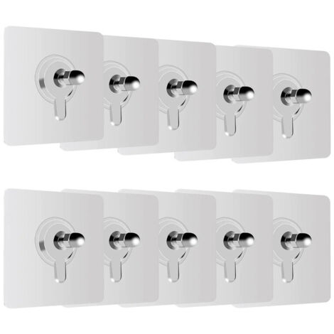 Paquete de 10 ganchos adhesivos de pared, no requieren taladrar, no dejan marcas, para cocina y baño.