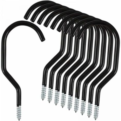 Paquete de 10 ganchos de acero inoxidable para guardar bicicletas, ganchos metálicos multiusos para garaje,
