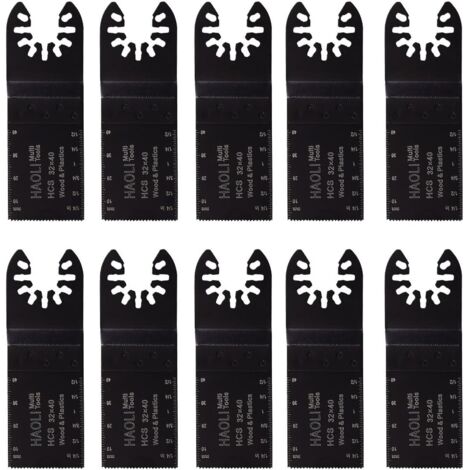 Paquete de 10 hojas de sierra oscilantes HCS como accesorios para herramientas eléctricas multiherramienta como Black & Decker, Dewalt, Fein y Dremel para cortar madera