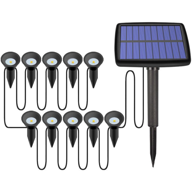 

Paquete de 10 luces solares para estacas, luces decorativas navidenas para exteriores