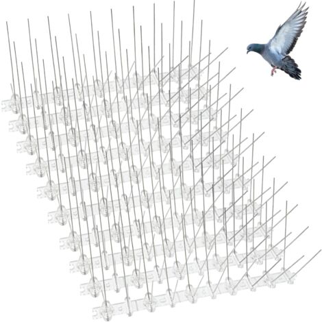 Paquete de 10 pinchos antipalomas de 25 cm para mantener alejadas a palomas y pájaros de forma segura. Eficaces para balcones y tejados.