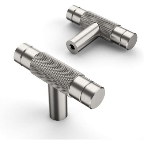 Paquete de 10 pomos de gabinete en forma de T, pomos de puerta plateados para gabinetes, pomos de puerta de cocina, pomos de gabinete, pomos de puerta, tiradores de cocina, tiradores de muebles