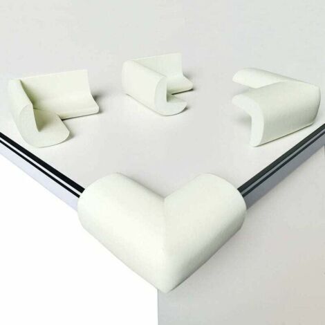 [Paquete de 10] Protector de esquina de mesa Protector de esquina de espuma suave Seguridad para bebés Protector de esquina a prueba de golpes en ángulo recto con adhesivos duraderos para mesas
