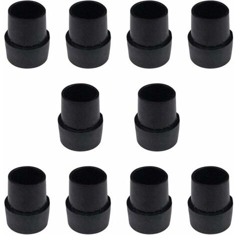Paquete de 10 puntas para patas de trampolín, goma antideslizante, fácil de instalar, látex resistente para patas redondas de 2,5 cm, color negro