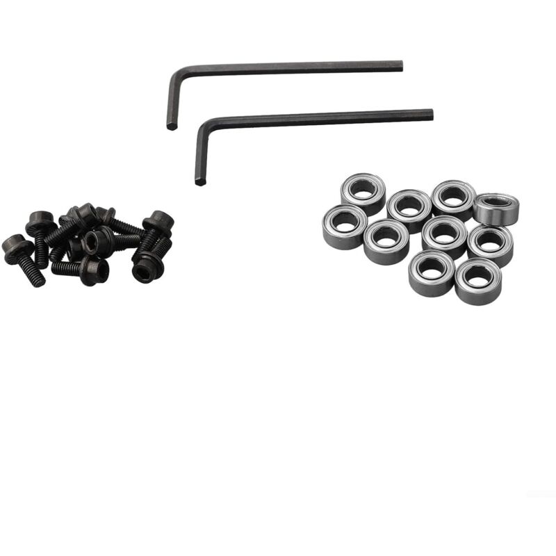 Paquete de 10 rodamientos de bolas de montaje superior para brocas de fresadora - Rodamientos de acero con tornillos y llave hexagonal - Diámetro