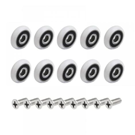 Paquete de 10 rodillos de repuesto para mampara de ducha (19 mm)