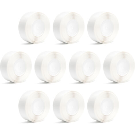Paquete de 10 rollos de papel térmico autoadhesivo blanco en blanco de 12 x 22 mm, 260 hojas por rollo, compatible con la impresora térmica Phomemo D30, para uso en la oficina y en el hogar.