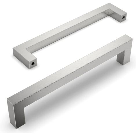 Paquete de 10 tiradores para muebles de cocina, distancia entre centros de 160 mm, tiradores de acero inoxidable, adecuados para muebles de sala de estar y dormitorio.