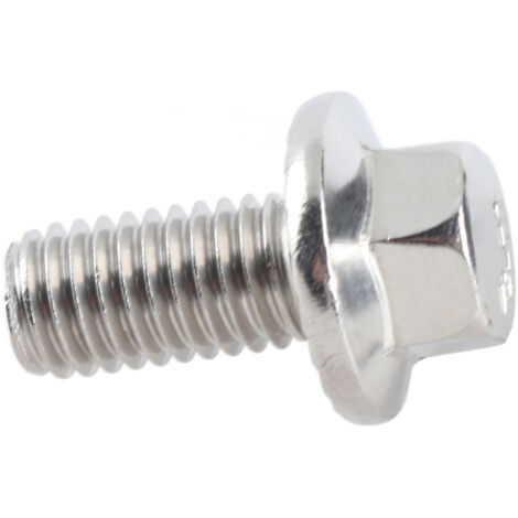 Paquete de 10 tornillos de cabeza hexagonal con brida de acero inoxidable SS304 M8 Arandela integrada Antivibración Para montaje mecánico y estructural