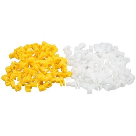 Paquete de 100 abrazaderas para varilla de cerradura de puerta 69293-12030, izquierda y derecha, amarillas y blancas, repuestos para Camry, Celica y Corolla.