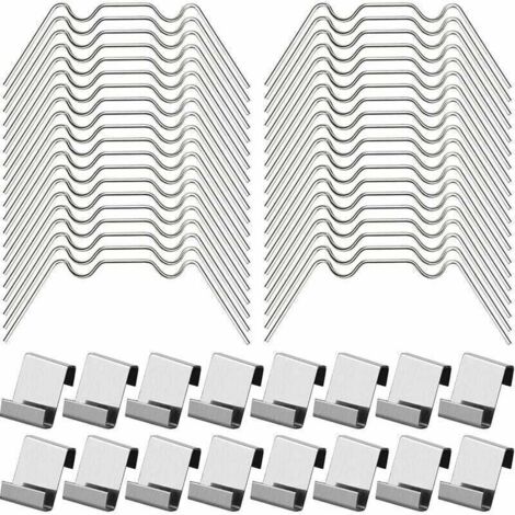 Paquete de 100 clips para acristalamiento de invernadero. Incluye 50 clips tipo W y 50 clips tipo Z. Acero inoxidable.