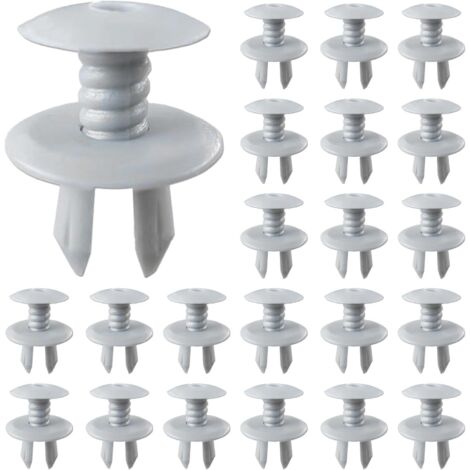 Paquete de 100 clips universales para fijar paneles laterales de automóviles, kit de remaches para fijar puertas, parachoques, radios y salpicaderos (gris)