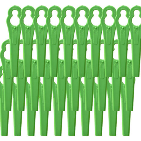 Paquete de 100 cuchillas de repuesto para desbrozadoras, cuchillas de plástico de 83 mm para cortacéspedes de jardín, cuchillas de corte para cortacéspedes inalámbricos.