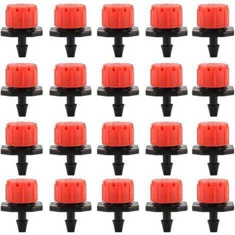 Paquete de 100 goteros de riego ajustables de 360° – Antiobstrucción – Flujo de agua ajustable – Para regar plantas en maceta - 100 unidades