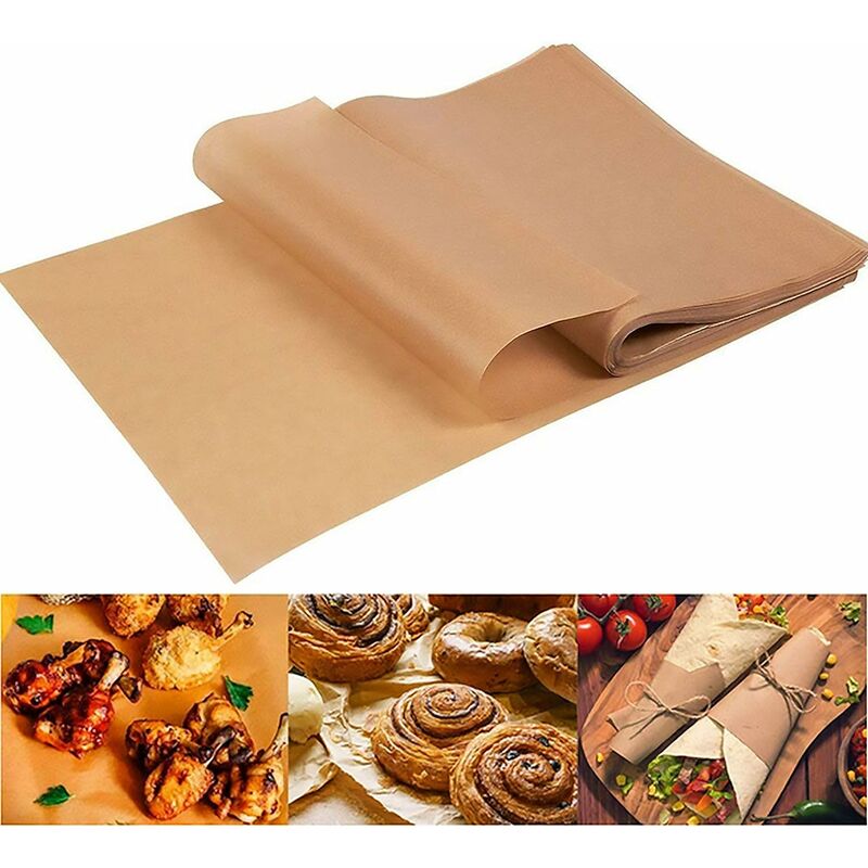 Paquete de 100 hojas de papel para hornear pergamino, antiadherentes,