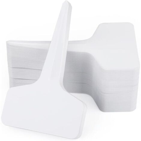 Paquete de 100 mini marcadores de plástico para plantas en forma de T, 6 x 10 cm, prácticos para jardineros, 5,5 x 14,7 x 0,1 cm