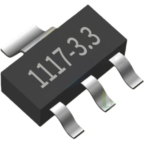 Paquete de 100 reguladores de voltaje AMS1117-3.3V – encapsulado SOT-223, estabilizador lineal para circuitos de alimentación