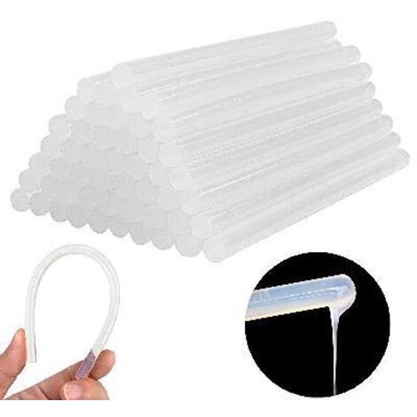 Paquete de 12 barras de pegamento termofusible transparentes de 100 x 7 mm, barras de pegamento transparente universales para pistolas de pegamento caliente
