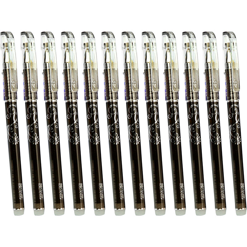 

Asupermall - Paquete de 12 bolígrafos de gel borrables de 0,35 mm, bolígrafo de tinta de gel que hace que los errores desaparezcan para escribir,