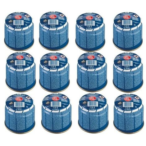 Paquete de 12 cartuchos de butano KEMPER de 190 g con seguridad patentada de parada de gas