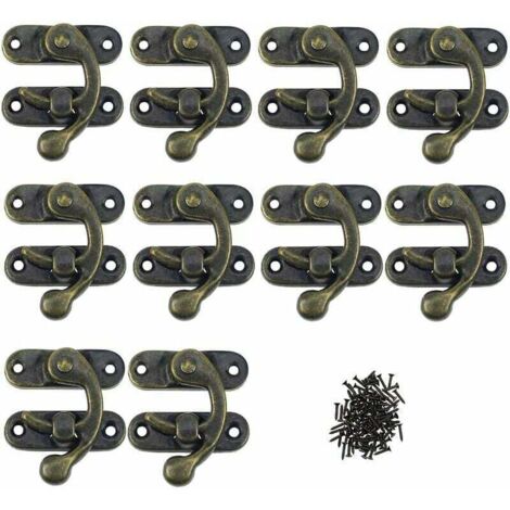 Paquete de 12 cierres para álbumes de recortes, cierres metálicos, bisagras sólidas, pequeñas cajas de madera antiguas, hebillas para joyeros, cierres estéticos.