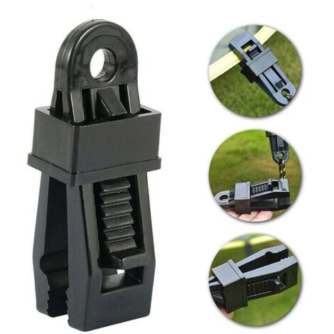 Paquete de 12 clips resistentes para lonas, clips para carpas al aire libre para sujetar lonas, parasoles de autos, piscinas, color negro