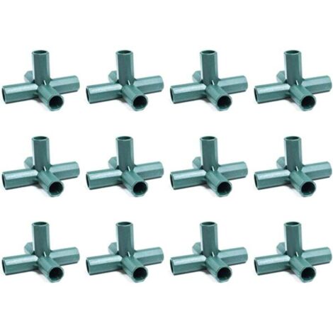 Paquete de 12 conectores de PVC de 5 vías y 16 mm para estructuras de invernadero de alta resistencia