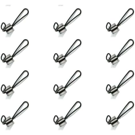 Paquete de 12 ganchos para abrigos de metal negro, perchero, ganchos de almacenamiento para baño, cocina y dormitorio.