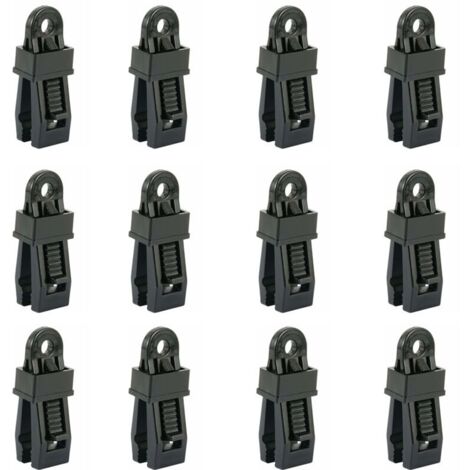 Paquete de 12 pinzas resistentes para lonas, pinzas para carpas de exterior para sujetar lonas, parasoles de coche y piscinas.
