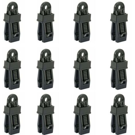 Paquete de 12 pinzas resistentes para lonas, pinzas para carpas de exterior para sujetar lonas, parasoles de coche y piscinas.
