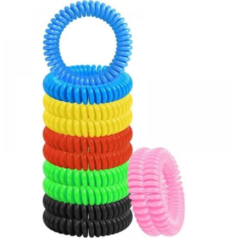 Paquete de 12 pulseras repelentes de mosquitos, impermeables, ajustables de cuero y EVA, naturales y sin DEET para adultos, niños y bebés.