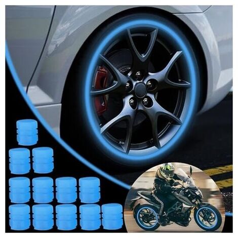 Paquete de 12 tapones fluorescentes para válvulas de neumáticos de coche, universales y luminosos, antipolvo para coches, SUV, motocicletas y camiones.