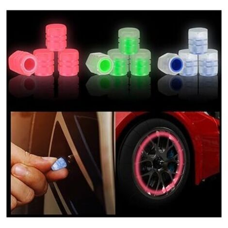 Paquete de 12 tapones para válvulas de neumáticos de coche, universales, fluorescentes, luminosos, para coches, SUV, bicicletas y motocicletas.