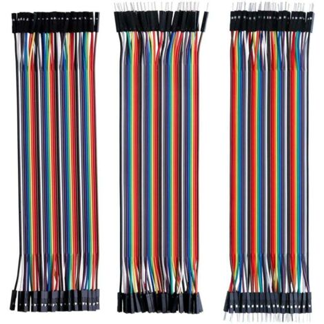 Paquete de 120 cables Dupont para placa de pruebas, calibre 28 AWG, 3 en 1 [40 pines macho a hembra, 40 pines macho a macho, 40 pines hembra a hembra], 20 cm de longitud para Mega Model 2560 Nano o pl