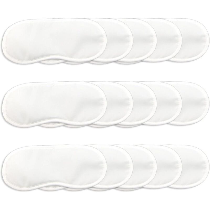 Paquete de 15 antifaces para dormir ultrasuaves, 18,5 x 8,5 cm - Transpirables, opacos, con almohadillas nasales, elásticos, ideales para viajes,