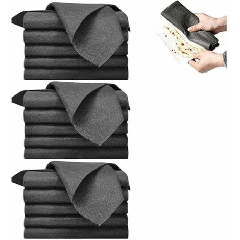 Paquete de 15 paños de limpieza de microfibra mágicos engrosados, tamaño 30x30 cm, ultra absorbentes y reutilizables