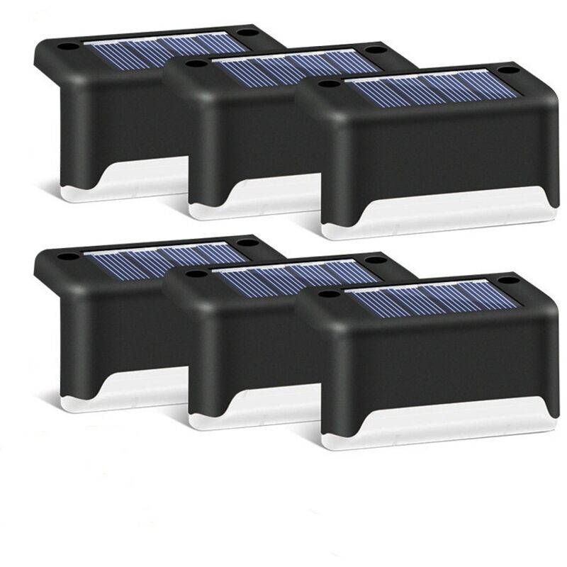 Paquete de 16 luces solares para patio, luces LED impermeables para cubierta, luces exteriores con energía solar para escaleras de patio, caminos de