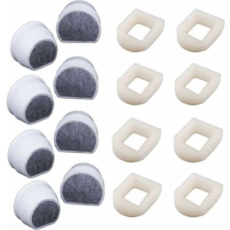Paquete de 16 prefiltros de espuma y filtros de carbón de acero inoxidable Avalon Pagoda Seascape 360 para fuentes de agua para gatos y perros.