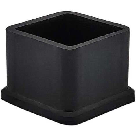 Paquete de 16 protectores de patas de mesa o silla de goma negros, cuadrados y gruesos de 2,5 x 2,5 cm (1 pulgada x 1 pulgada)