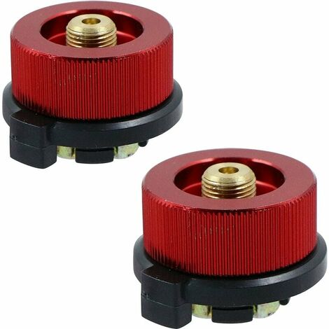 Paquete de 2 adaptadores de cilindro de gas: para parrilla de barbacoa de estufa de camping, conversión de tornillo de cartuchos de botes de gas para exteriores para picnics y actividades