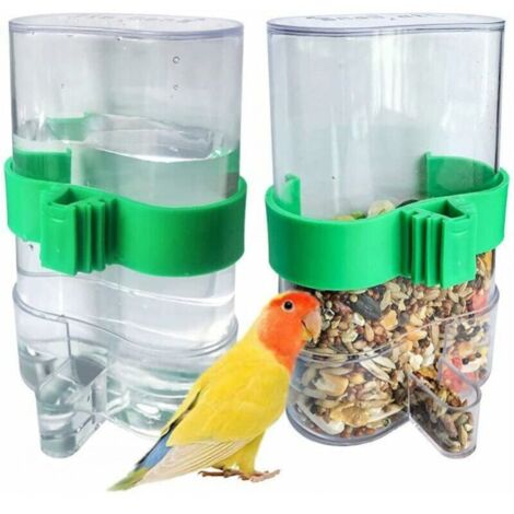 Paquete de 2 bebederos automáticos para pájaros, comederos automáticos para pájaros, accesorios para jaulas de pájaros