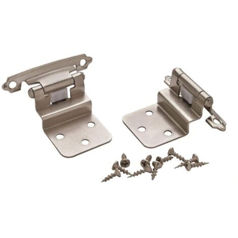Paquete de 2 bisagras de cierre automático en níquel blanco, bisagras americanas de múltiples pliegues, bisagras de resorte de hierro, bisagras de resorte para gabinetes, 70 x 31 x 9,5 x 1,4 mm
