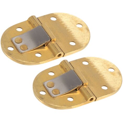 Paquete de 2 bisagras redondas de cobre para mesa plegable de 6,35 cm x 3,8 cm con tornillos.