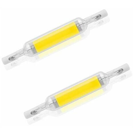 Paquete de 2 bombillas LED R7S de 10 W, 78 mm, regulables, luz blanca fría, 6000-6500 K, 100 W, halógena J78 de repuesto, tubo base R7S de doble extremo, ángulo de haz de 360, ahorro de energía.