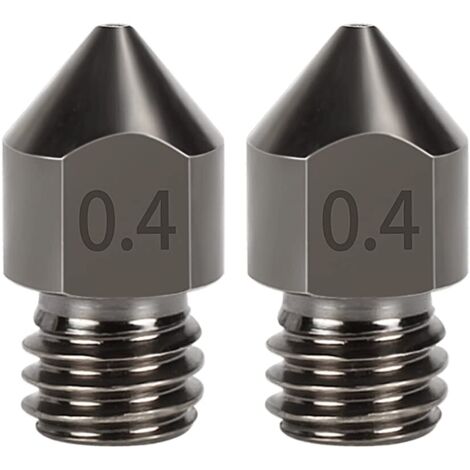 Paquete de 2 boquillas MK8 de acero endurecido, 1,75 mm. Consumibles de acero endurecido resistentes al desgaste – 0,4 mm