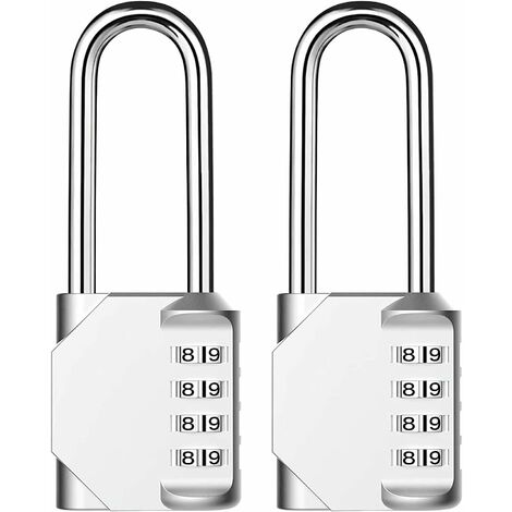 Paquete de 2 candados combinadosZOLGINAH - Candados antioxidantes de 4 dígitos - Resistente a la intemperie - Ideal para vestuarios en la escuela, gimnasio, gabinetes, cajas de herramientas, etc.